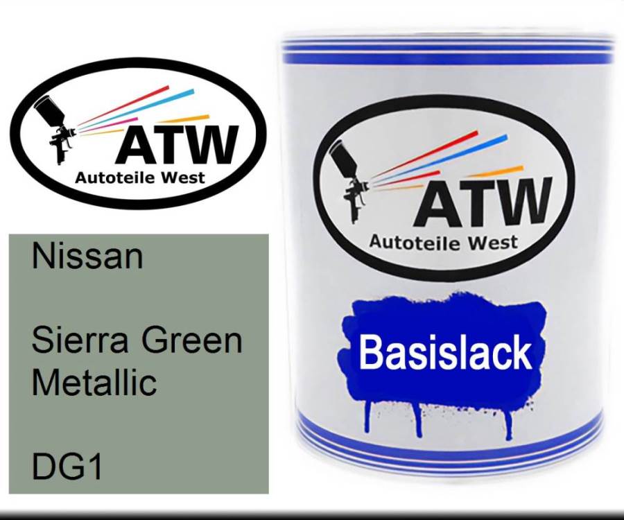 Nissan, Sierra Green Metallic, DG1: 1L Lackdose, von ATW Autoteile West.